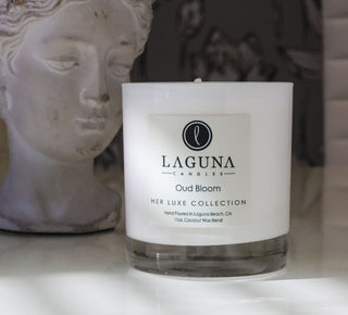 Beautifully Scented Luxurious Oud Bloom Vegan Candle From Laguna Candles