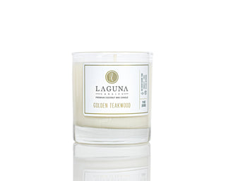 Elevate your ambiance with Laguna Candles Golden Teakwood 11oz Classic Candle