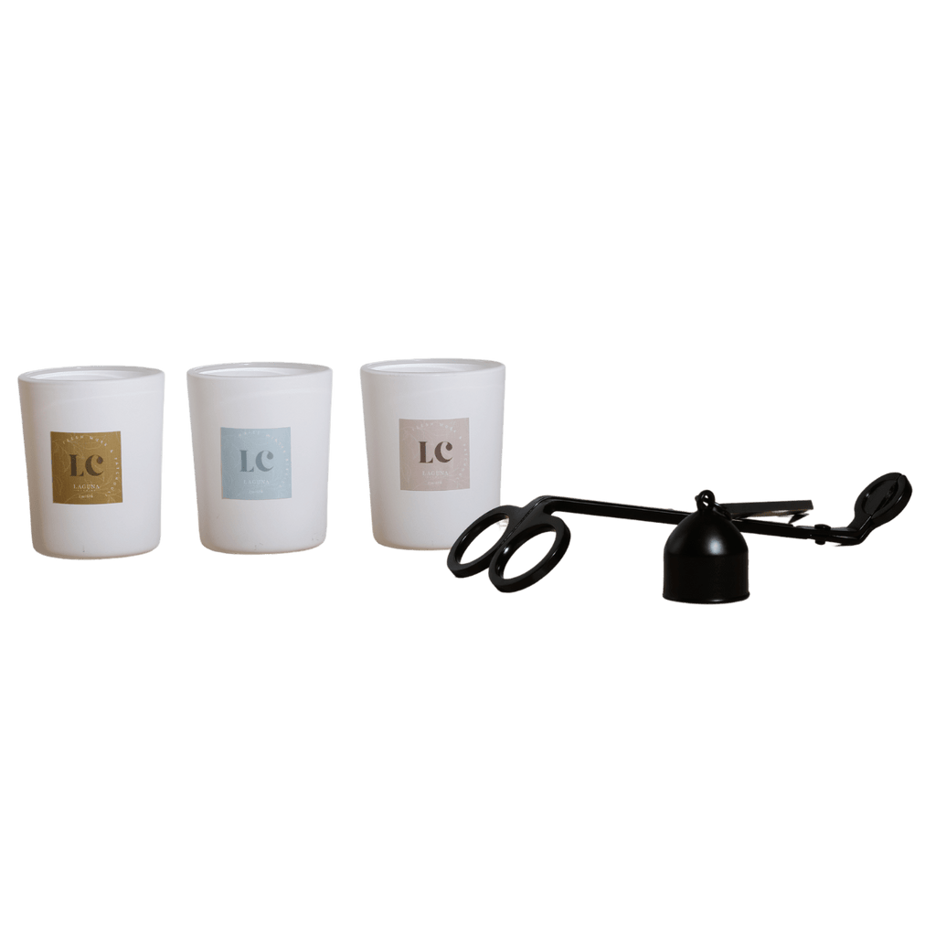 Luxury Mini Trio & Candle Care Accessories Set Laguna Candles