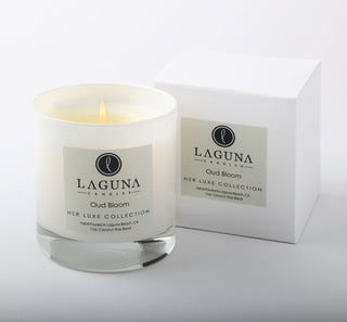 Beautifully Scented Luxurious Oud Bloom Vegan Candle From Laguna Candles